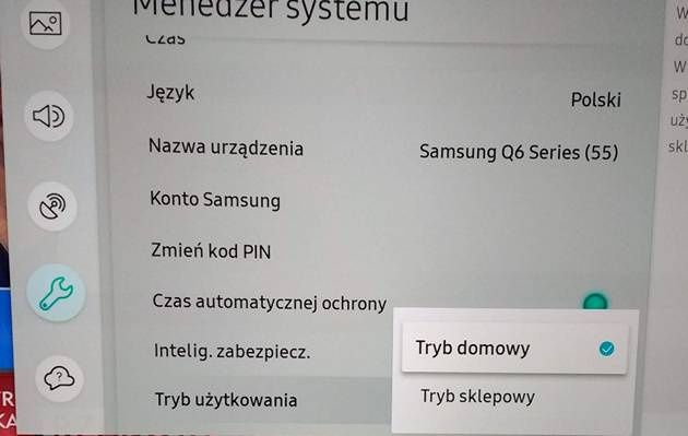 Tryb domowy - tryb sklepowy
