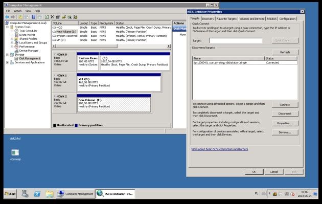 obsługa protokołu iSCSI
