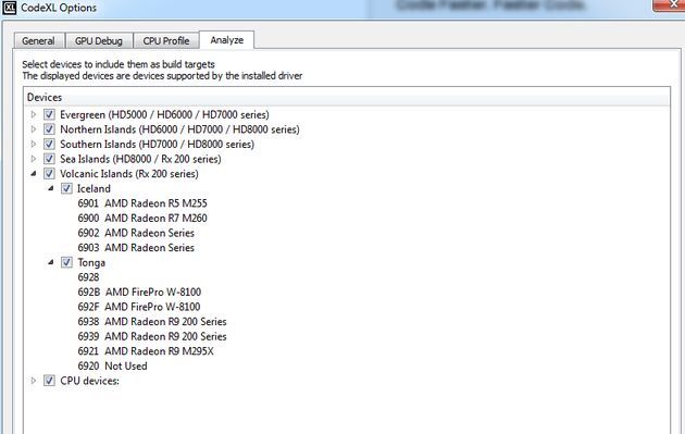 AMD Radeon FirePro Tonga - screen CodeXL