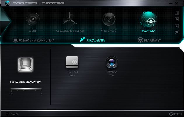 Control Center urządzenia