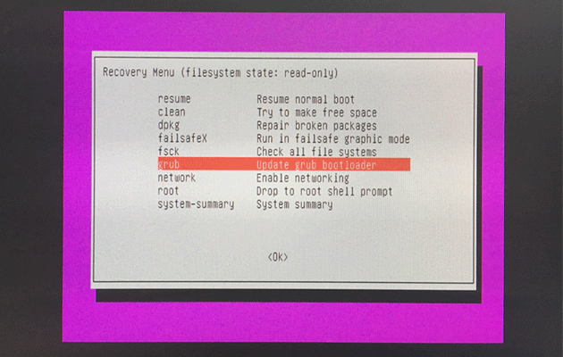 Update grub uploader