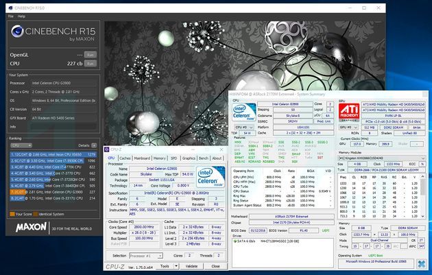 Intel Celeron G3900 - wydajność w Cinebench R15