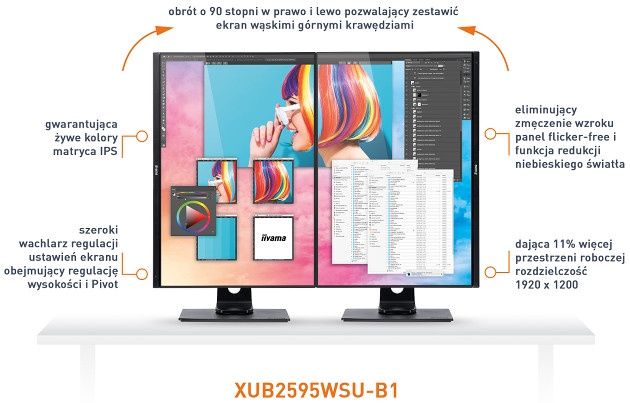 iiyama ProLite XUB2595WSU-B1 pivot