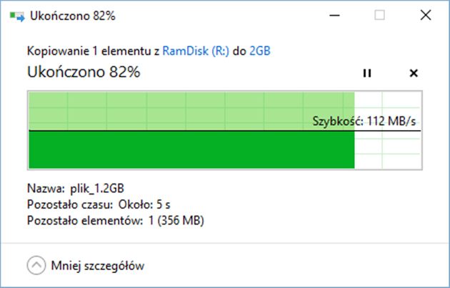 Przesyłanie pliku przez gigabitowe łącze