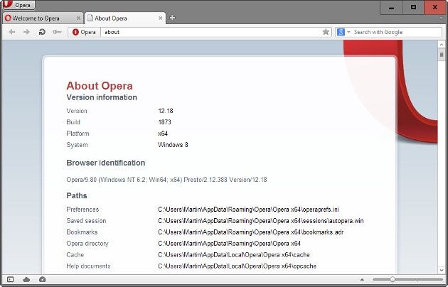 Opera 12.18
