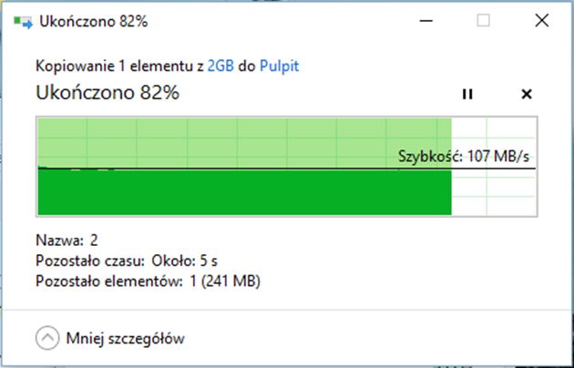 Przesyłanie 2GB pliku przez sieć 5GHz