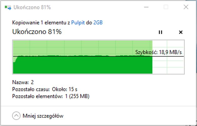 Przesyłanie pliku 2GB przez sieć 2,4GHz