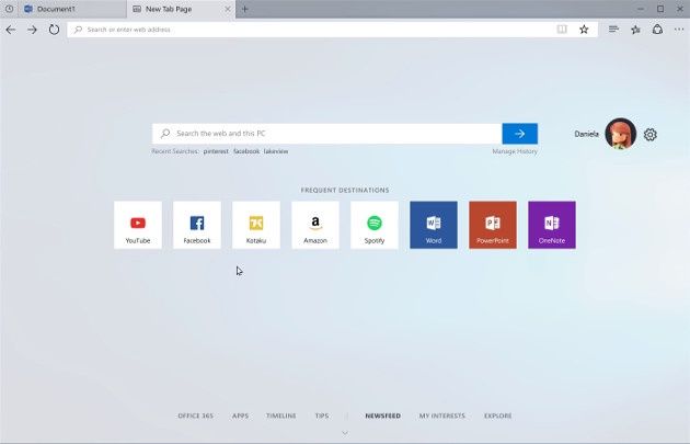 Windows 10 Sets nowa karta