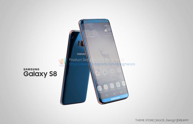 Galaxy S8 render niebieski