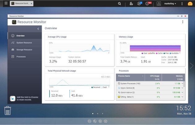 QTS 4.3.3 monitor zasobów