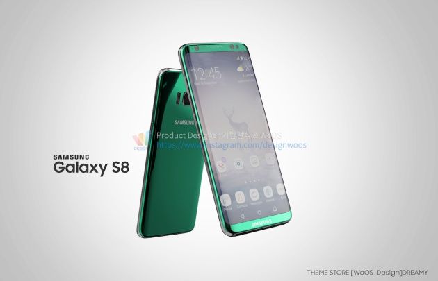 Galaxy S8 render zielony