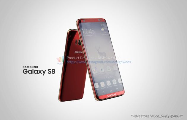Galaxy S8 render czerwony