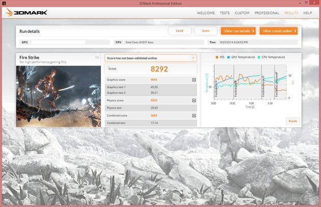 Nvidia GeForce GTX 980M wydajność karty graficznej w benchmarku 3DMark Fire Strike