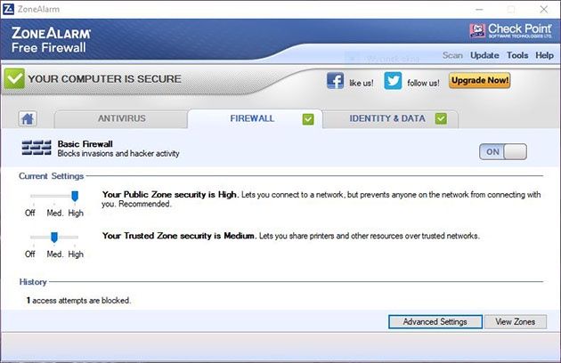 ZoneAlarm Free Firewall