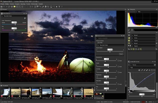 Nikon Capture NX-D okno aplikacja