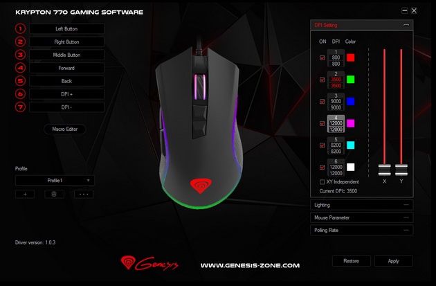 Genesis Krypton 770 - ustawienia rozdzielczości