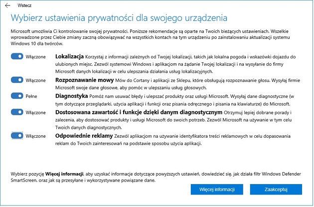 Windows 10 prywatność