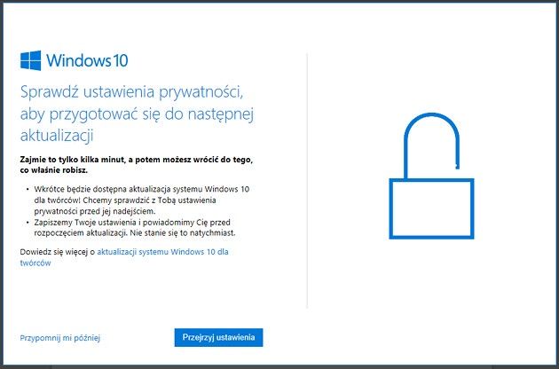 Windows 10 aktualizacja komunikat