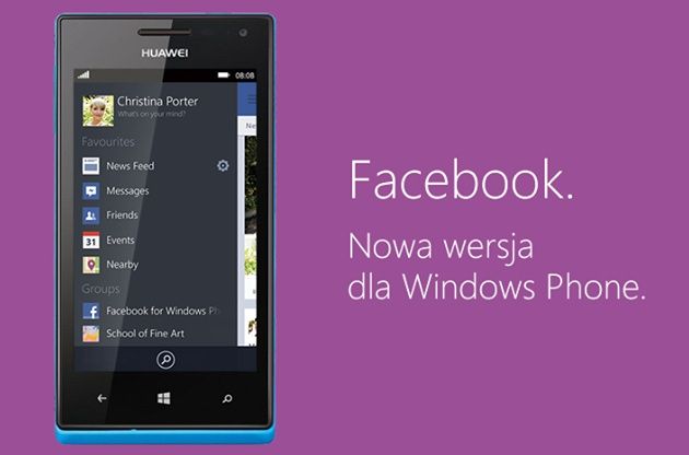 Facebook WP8 aplikacja