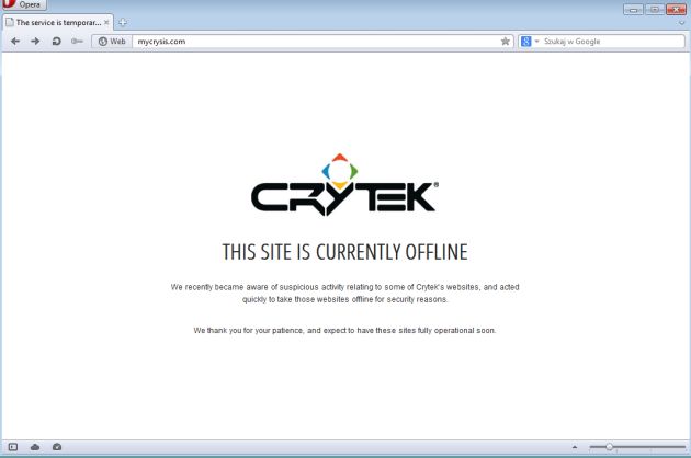 mycrysis.com nadal nie dziala