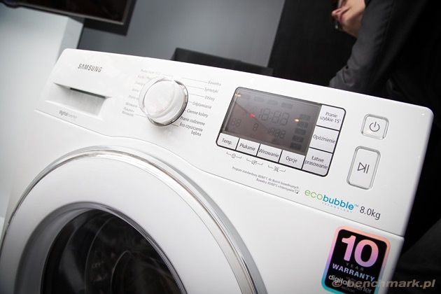 Samsung WF80F5E5U4W pralka wyświetlacz pokrętło trybów