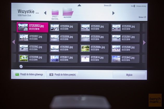 LG PF1500G test przeglądanie zdjęć
