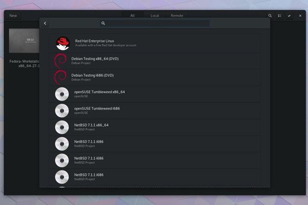 GNOME 3.28 Boxes