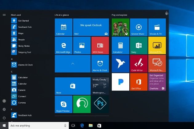 Windows 10 15002 Start