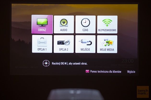 LG PF1500G test menu