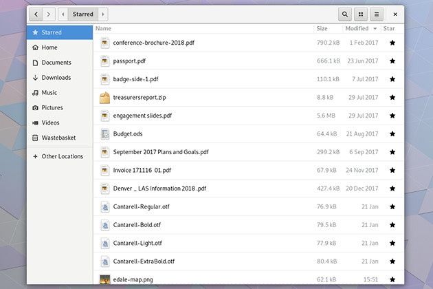 GNOME 3.28 pliki