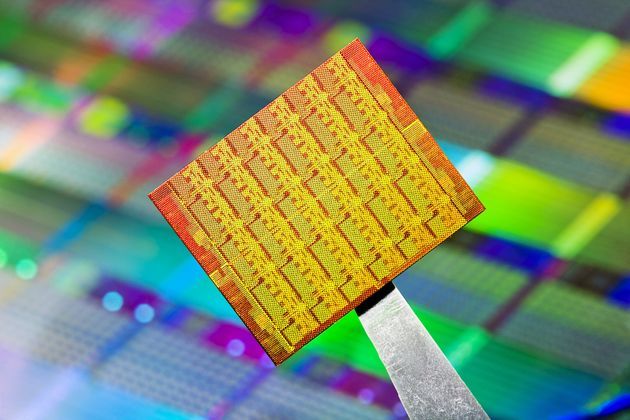 Intel wafel krzemowy mikroprocesor zdjęcie