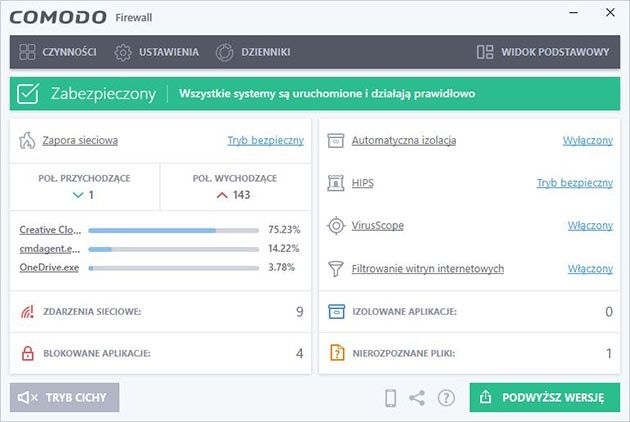 Comodo Free Firewall - dobry darmowy firewall
