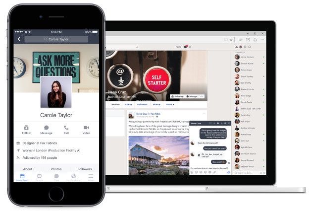 Facebook Workplace platforma