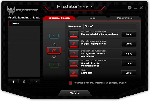 aplikacja predator sense makra
