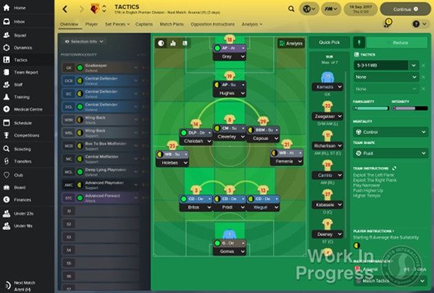 Football Manager 2018 screen taktyka