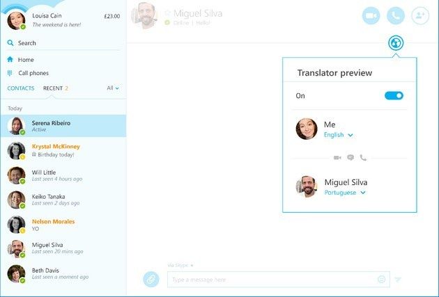 Skype Translator opcja