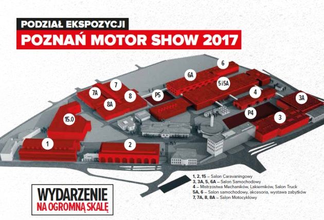Poznań Motor Show 2017 mapka