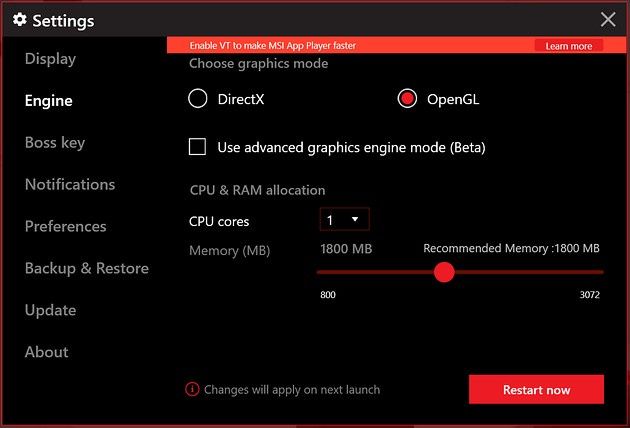 MSI App Player - openGL