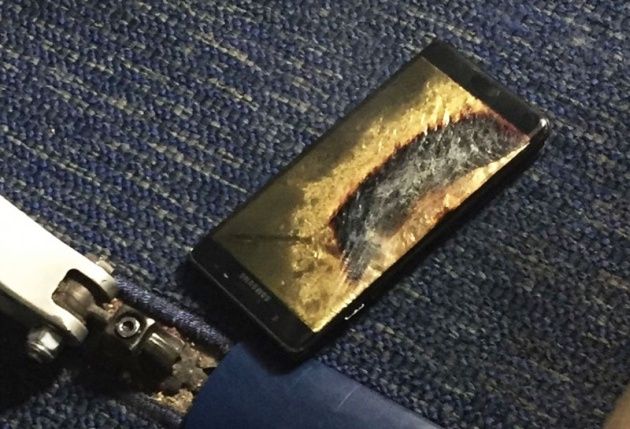 Galaxy Note 7 pożar samolot