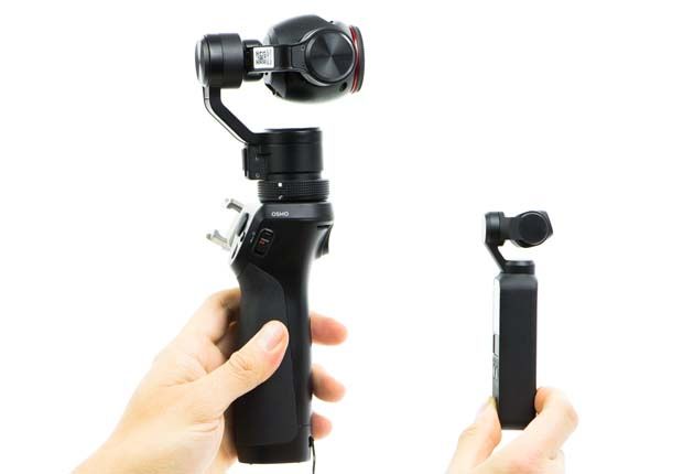 Dji Osmo Pocket vs Dji Osmo - widok z boku