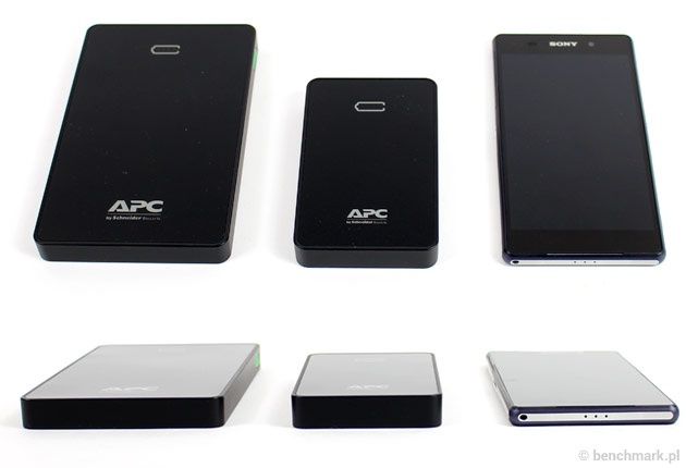 Porównanie wielkości Power Bank APC 5000 i 10000 mAh ze 5