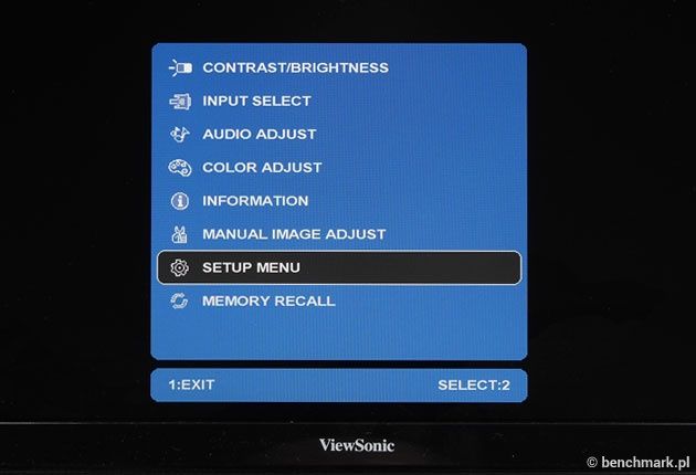 ViewSonic VX2880 menu