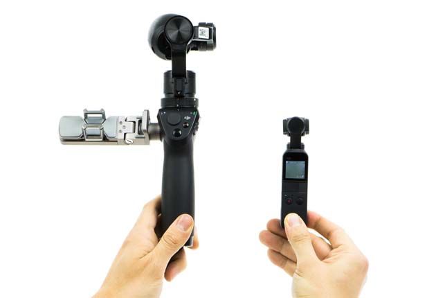 Dji Osmo Pocket - porównanie wielkości z Dji Osmo