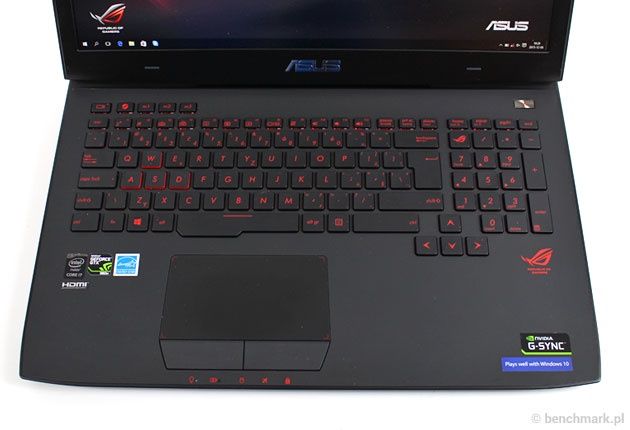 Asus G751JY panel roboczy