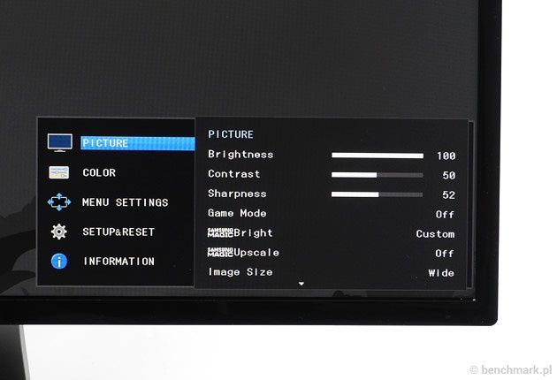 Samsung S27D590CS menu OSD