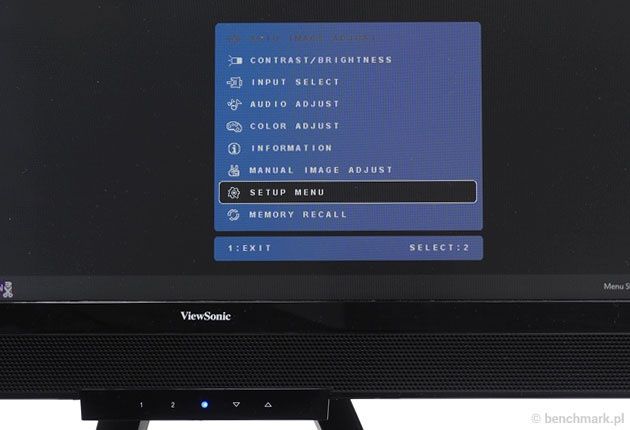 ViewSonic VX2858SML menu OSD