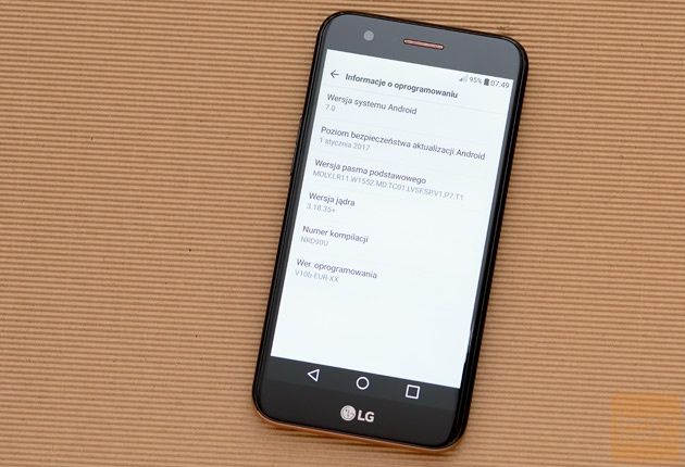 LG K10 (2017) system