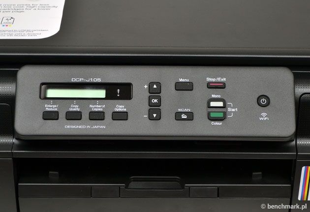 Brother DCP-J105 panel sterowania