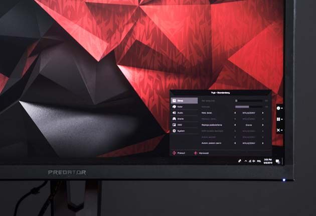 Acer Predator XB3 (XB273K) menu główne