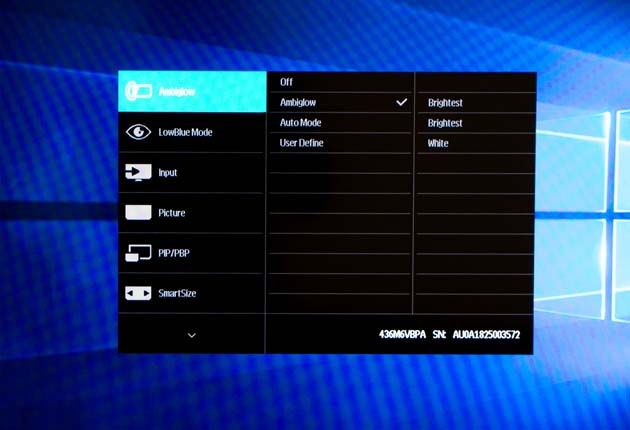 Philips Momentum 436M6VBPAB - menu OSD
